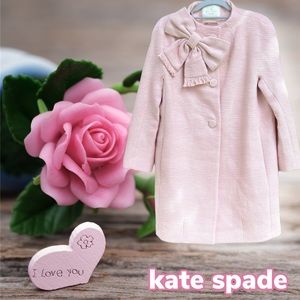 NWOT $598 Kate Spade | Cottage-core Dorothy Pinkpearl Bow Buttondown Peacoat